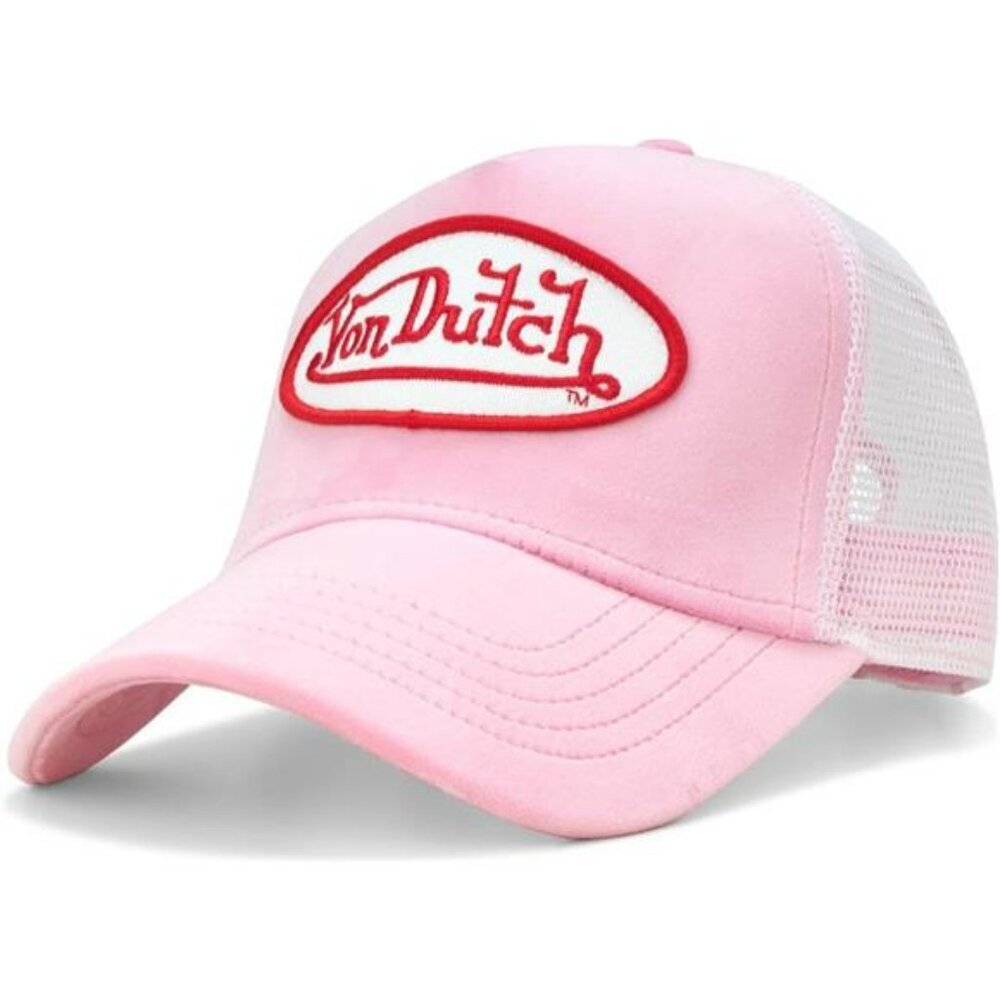 Unisex plush trucker hat snapback adjustable mesh back baseball cap curved bill